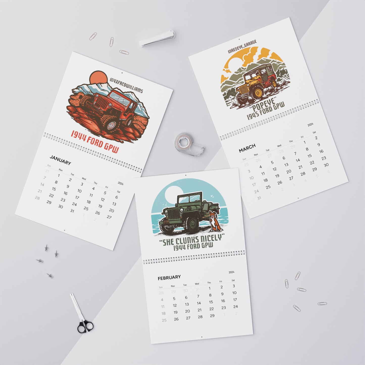 Old Willys Wall Calendar (2024)